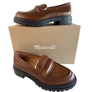 Madewell Bradley Loafer Slip On Womens 7 Brown Leather Lugsole NG674
